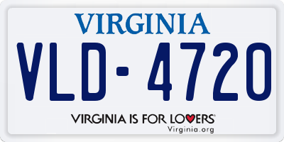 VA license plate VLD4720
