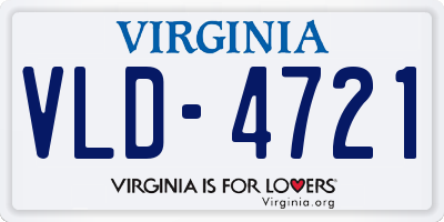 VA license plate VLD4721