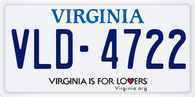 VA license plate VLD4722