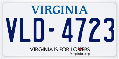 VA license plate VLD4723