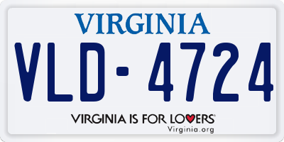 VA license plate VLD4724