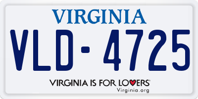 VA license plate VLD4725