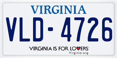 VA license plate VLD4726