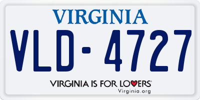 VA license plate VLD4727