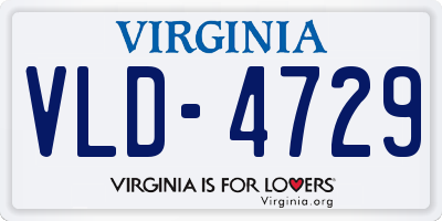 VA license plate VLD4729