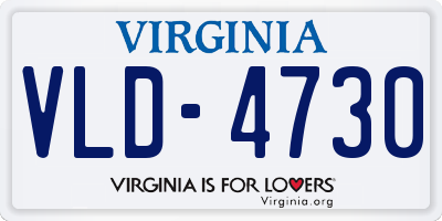 VA license plate VLD4730