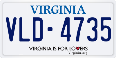 VA license plate VLD4735
