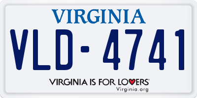 VA license plate VLD4741