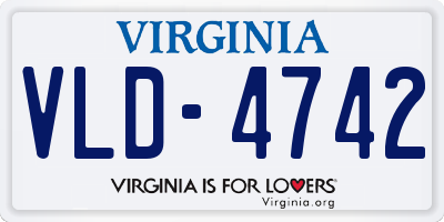 VA license plate VLD4742