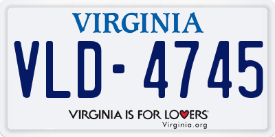 VA license plate VLD4745