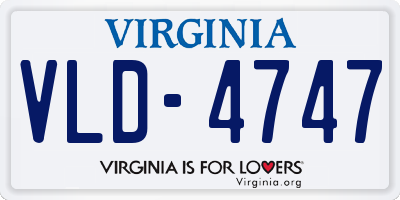 VA license plate VLD4747