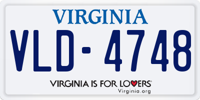 VA license plate VLD4748