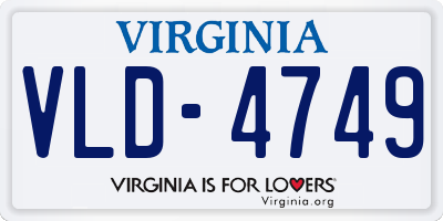 VA license plate VLD4749