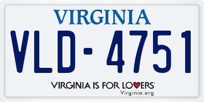 VA license plate VLD4751