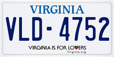 VA license plate VLD4752