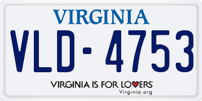 VA license plate VLD4753