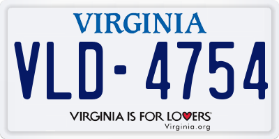 VA license plate VLD4754