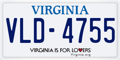 VA license plate VLD4755
