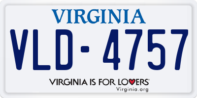 VA license plate VLD4757