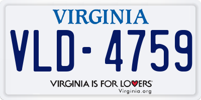 VA license plate VLD4759