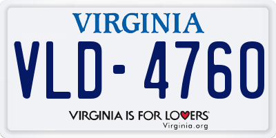 VA license plate VLD4760