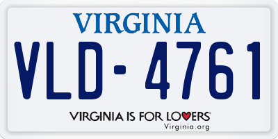 VA license plate VLD4761