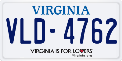 VA license plate VLD4762