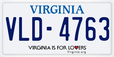 VA license plate VLD4763