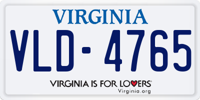 VA license plate VLD4765