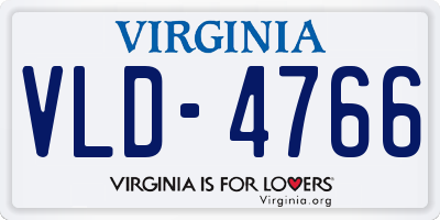 VA license plate VLD4766