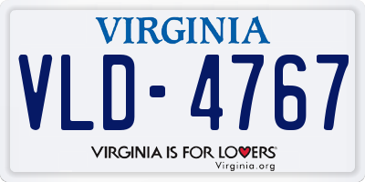VA license plate VLD4767