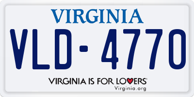 VA license plate VLD4770