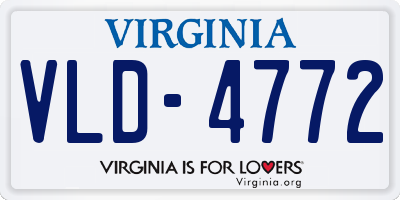 VA license plate VLD4772