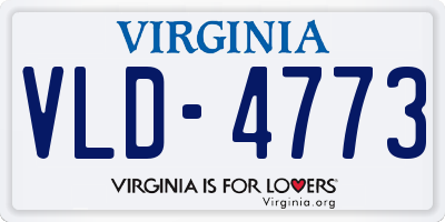 VA license plate VLD4773