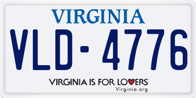 VA license plate VLD4776