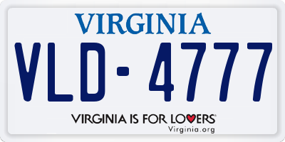 VA license plate VLD4777