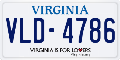VA license plate VLD4786
