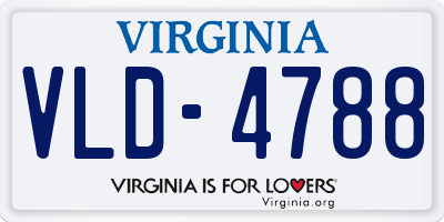VA license plate VLD4788