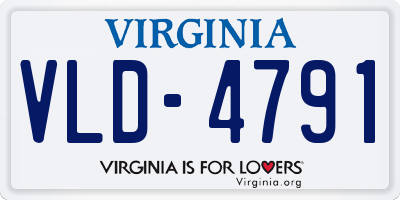 VA license plate VLD4791