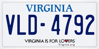 VA license plate VLD4792