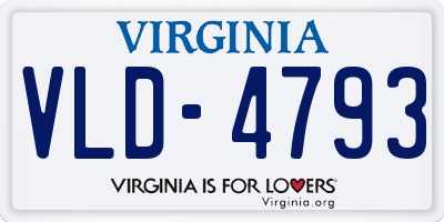 VA license plate VLD4793