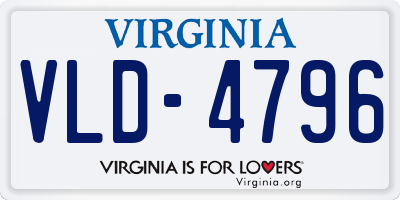 VA license plate VLD4796