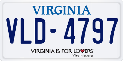 VA license plate VLD4797
