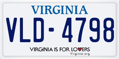 VA license plate VLD4798