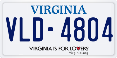 VA license plate VLD4804