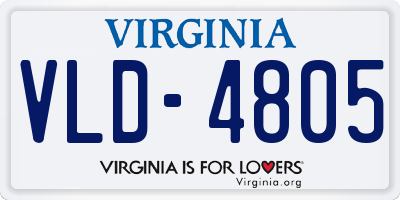 VA license plate VLD4805