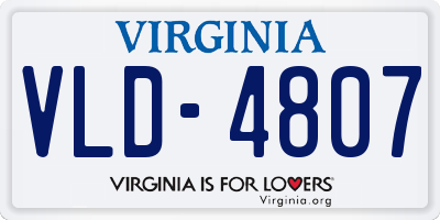 VA license plate VLD4807
