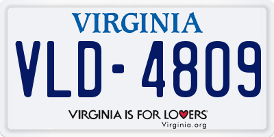 VA license plate VLD4809