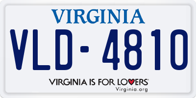 VA license plate VLD4810