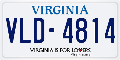 VA license plate VLD4814